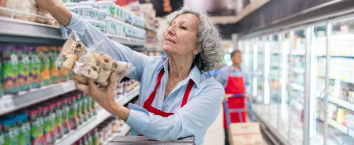 Seniors working in Supermarket